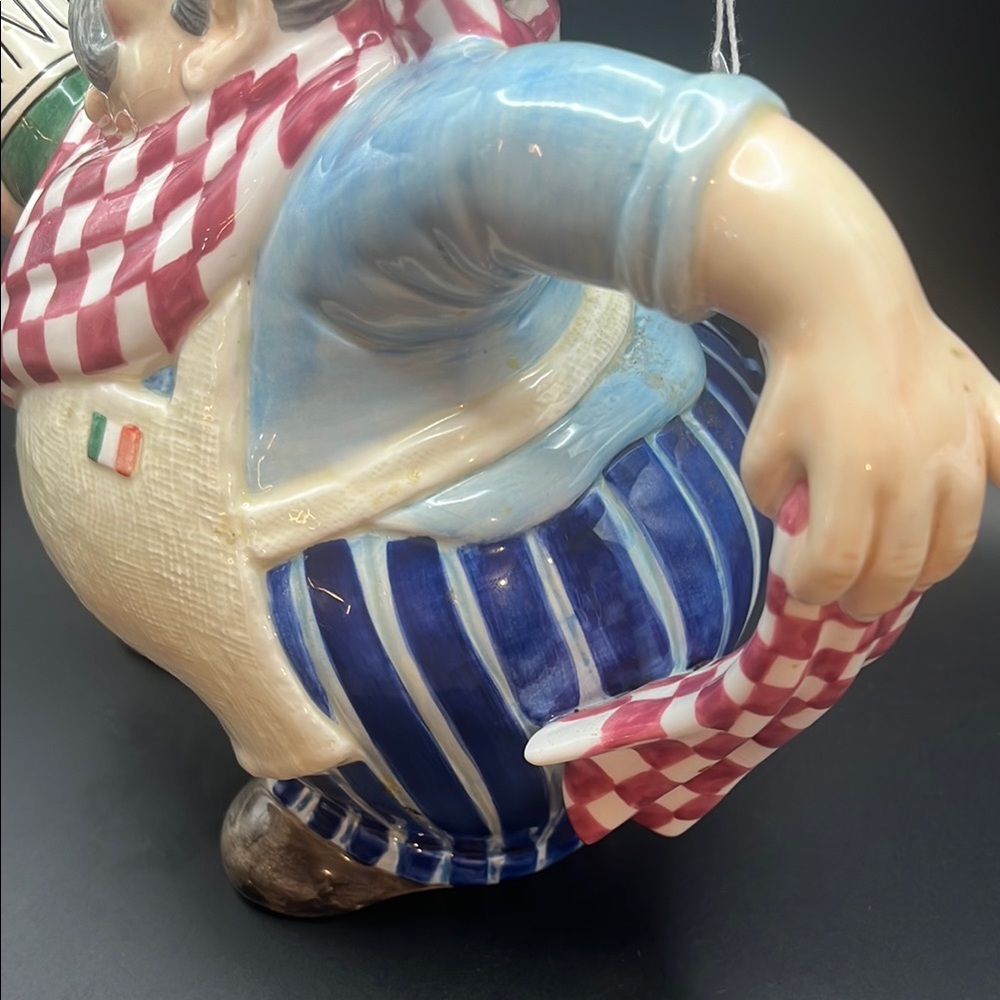 Chef Ceramic Pitcher with Red Checkered Scarf - Picture 7 of 10